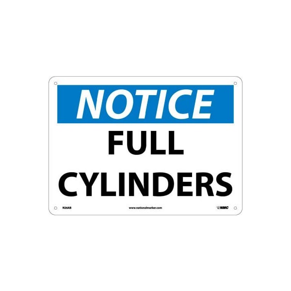 NMC OSHA Sign, Notice Full Cylinders, 10in X 14in, White/Blue/Black
